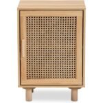 Meka Solid Wood Rattan Bedside Table - Image 3