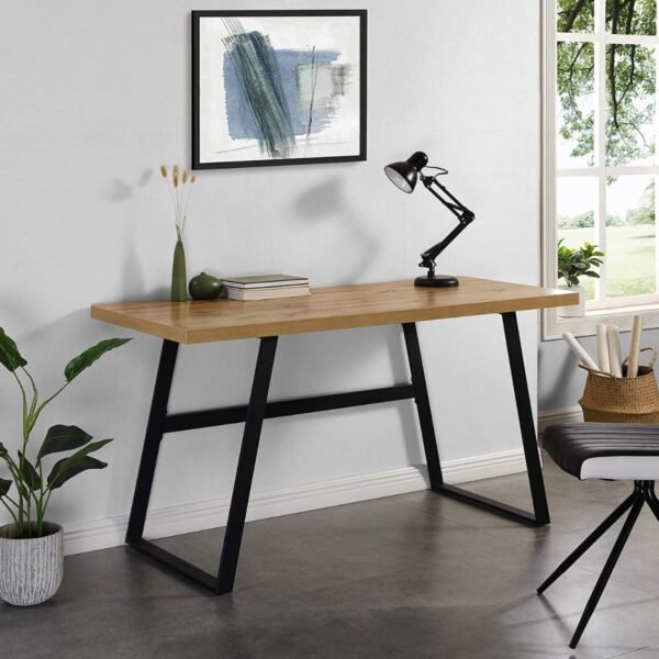 Kino Solid Wood Metal Writing Desk - Image 1