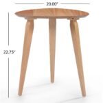 Guitar Pick Shaped Solid Wood Side Table - Image 8