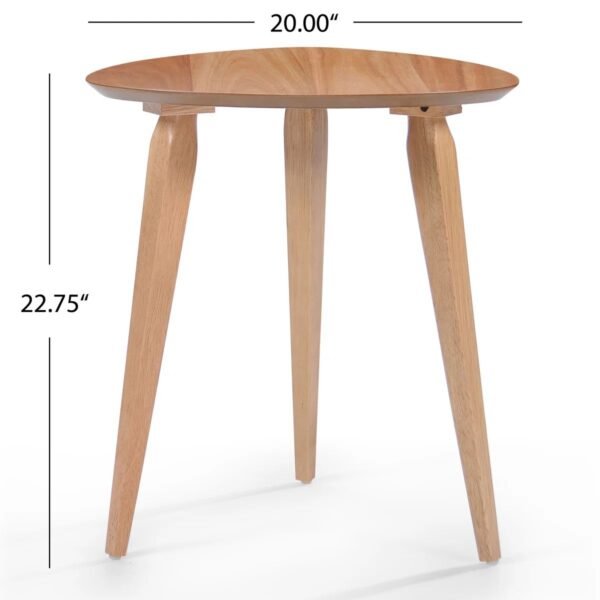 Guitar Pick Shaped Solid Wood Side Table - Image 8