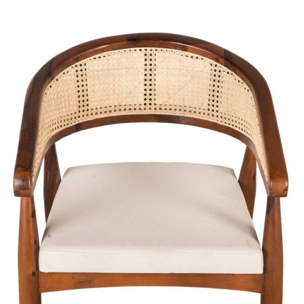 Kana Solid Wood Rattan Cane Dining Chair with Cushion - Image 6