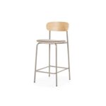 Pira Solid Wood Metal Upholstered Bar Chair - Image 6