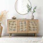 Claasic Woven Rattan 3-Door Sideboard - Image 2