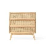 Kaza Solid Wood & Rattan Chest of 3 Drawer - Image 3