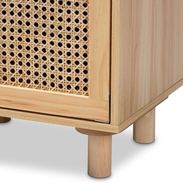 Meka Solid Wood Rattan Bedside Table - Image 6