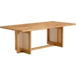 Fona Solid Wood Rattan Coffee Table - Image 4