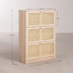 Emma Solid Wood Rattan Shoe Cabinet - Image 9