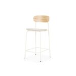 Pira Solid Wood Metal Upholstered Bar Chair - Image 7