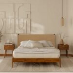 Buto Solid Wood Platform Bed with Hand Woven Headboard - Image 2