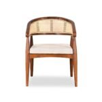 Kana Solid Wood Rattan Cane Dining Chair with Cushion - Image 2