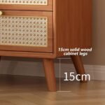 Vida Solid Wood Rattan Nightstand - Image 5