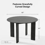Geto Solid Wood Round 4-Seater Dining Table - Image 9