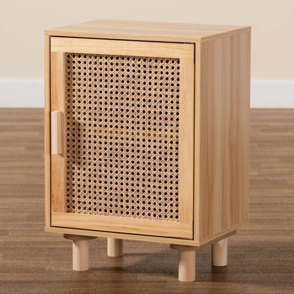 Meka Solid Wood Rattan Bedside Table - Image 8