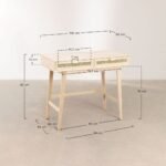 Rala Solid Wood Rattan Study Table - Image 8