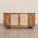 Vale Solid Wood Rattan Sideboard - Image 3