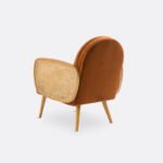 Para Upholstered and Rattan Solid Wood Armchair - Image 4