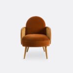 Para Upholstered and Rattan Solid Wood Armchair - Image 2
