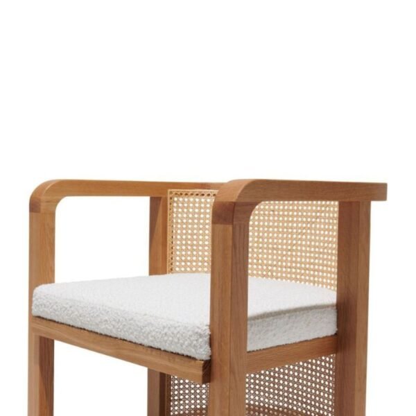 Levo Modern Cane & Solid Wood Dining Chair - Image 9