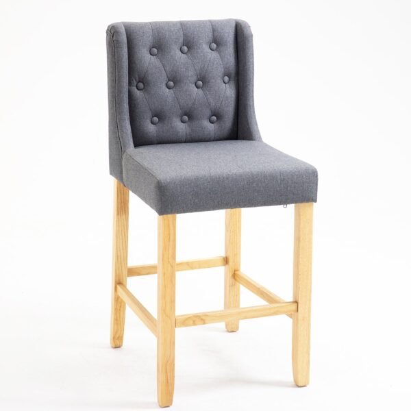 Habo Solid Wood Upholstered Bar Chair - Image 3