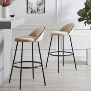 Bono Metal Upholstered Bar Stool Set of 2