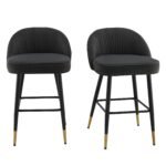 Mevi Set of 2 Upholstered Counter Stools - Image 2