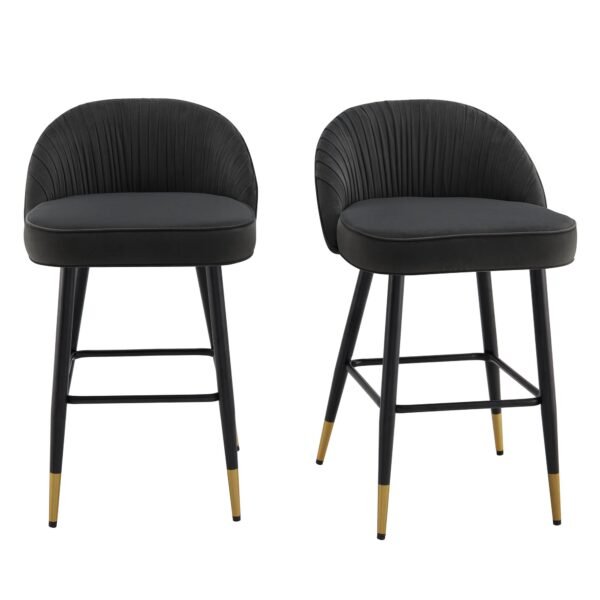 Mevi Set of 2 Upholstered Counter Stools - Image 2