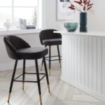 Mevi Set of 2 Upholstered Counter Stools