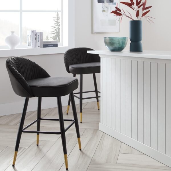 Mevi Set of 2 Upholstered Counter Stools - Image 1