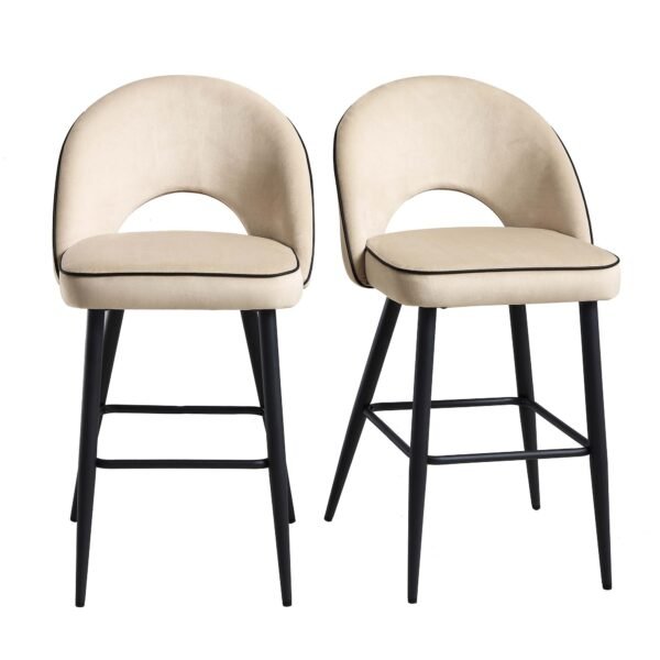 Dali Set of 2 Velvet Upholstered Counter Stools - Image 8