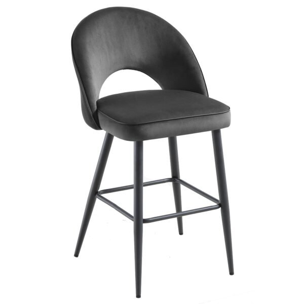 Dali Set of 2 Velvet Upholstered Counter Stools - Image 4