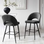Dali Set of 2 Velvet Upholstered Counter Stools