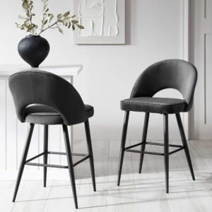Dali Set of 2 Velvet Upholstered Counter Stools