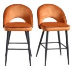 Dali Set of 2 Velvet Upholstered Counter Stools - Image 9
