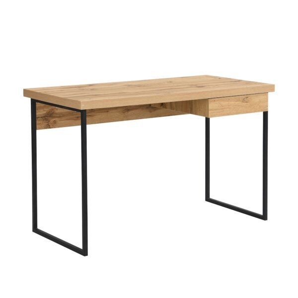 Vajo Solid Wood and Metal 1-Drawer Desk - Image 3
