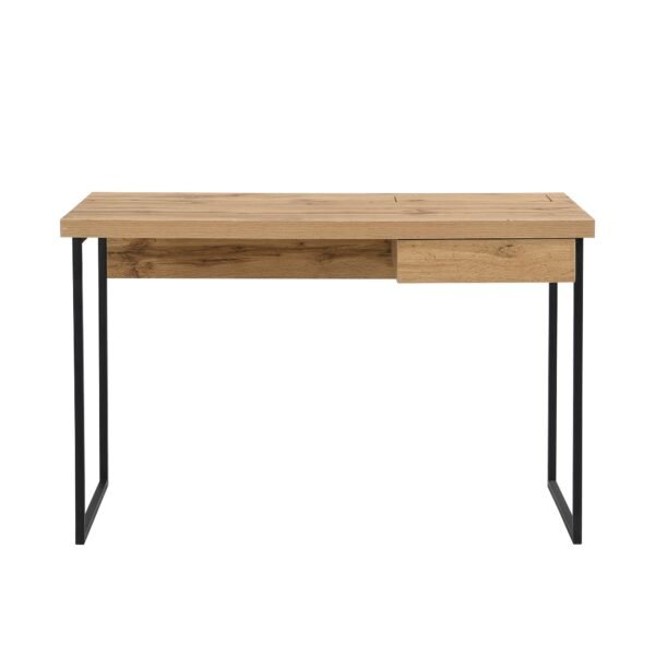 Vajo Solid Wood and Metal 1-Drawer Desk - Image 4