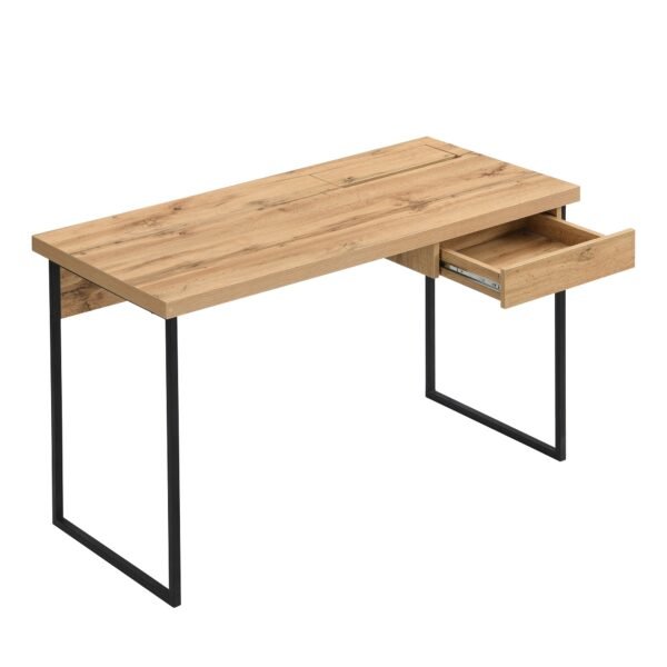 Vajo Solid Wood and Metal 1-Drawer Desk - Image 5