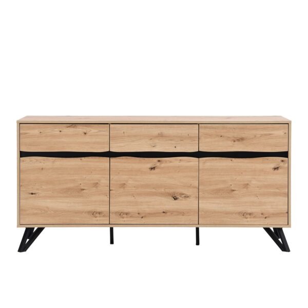 Bodo Solid Wood 3-Door 3-Drawer Large Sideboard - Image 3