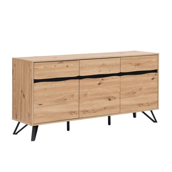 Bodo Solid Wood 3-Door 3-Drawer Large Sideboard - Image 4