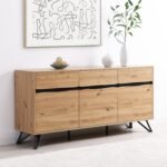 Bodo Solid Wood 3-Door 3-Drawer Large Sideboard - Image 2