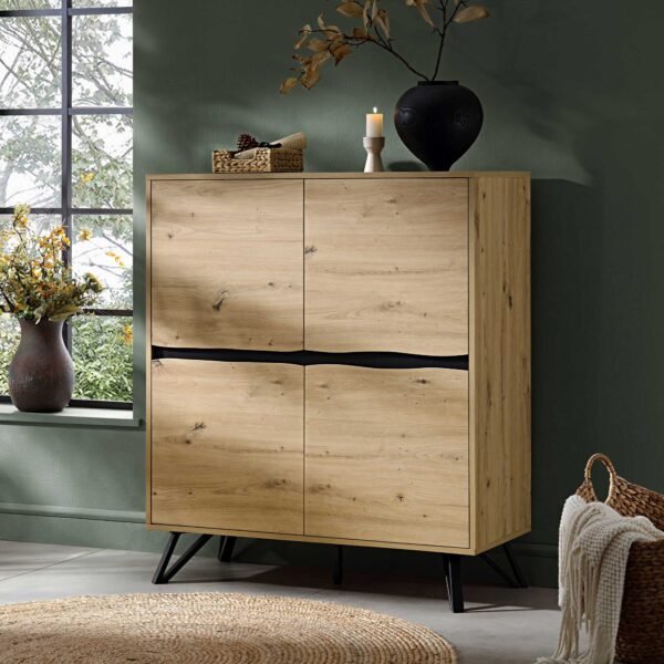 Bodo Solid Wood 4-Door Cabinet - Image 2