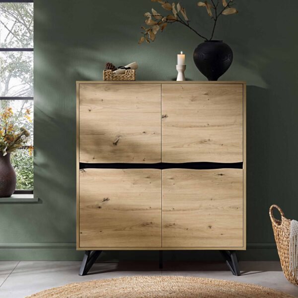 Bodo Solid Wood 4-Door Cabinet - Image 1