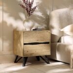 Bodo Solid Wood 2-Drawer Bedside Table