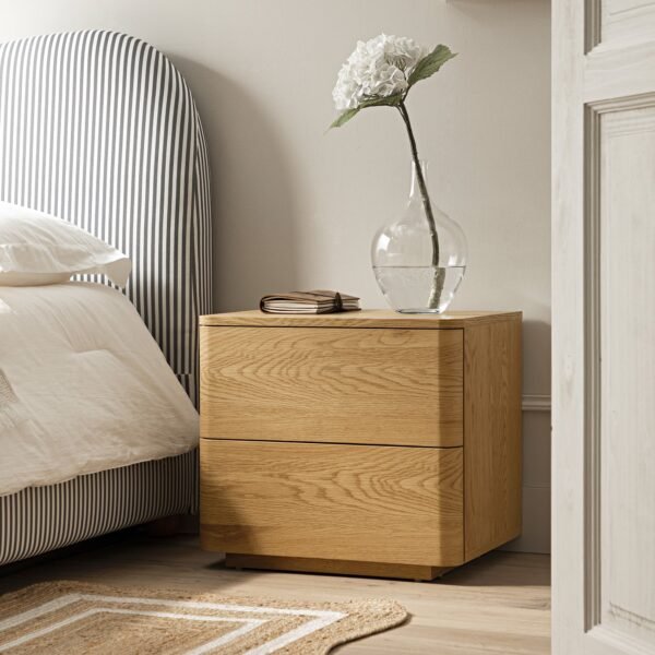 Luxe Solid Wood Bedside Table - Image 1