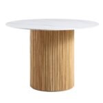 Round Pedestal Dining Table with Marble Top - Image 3