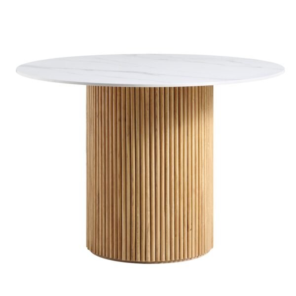 Round Pedestal Dining Table with Marble Top - Image 3
