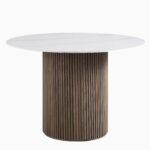 Round Pedestal Dining Table with Marble Top - Image 7