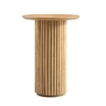 Round Pedestal Solid Wood Side Table - Image 8