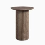 Round Pedestal Solid Wood Side Table - Image 3