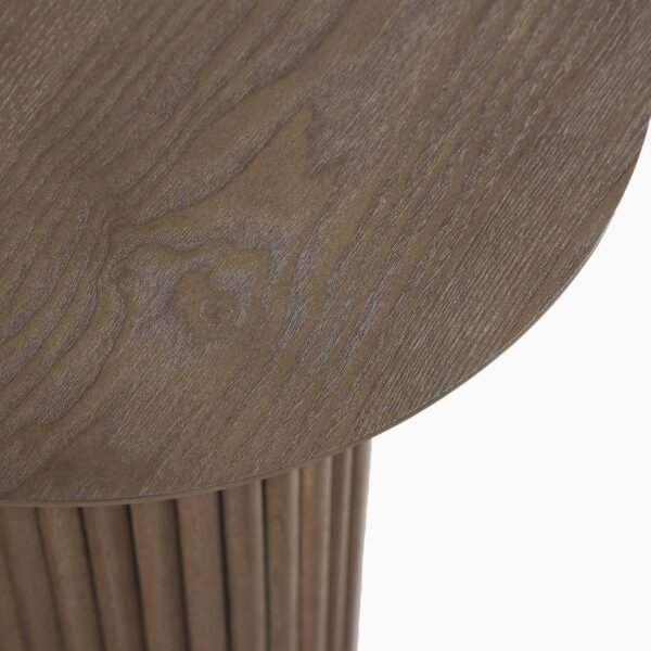Round Pedestal Solid Wood Side Table - Image 7