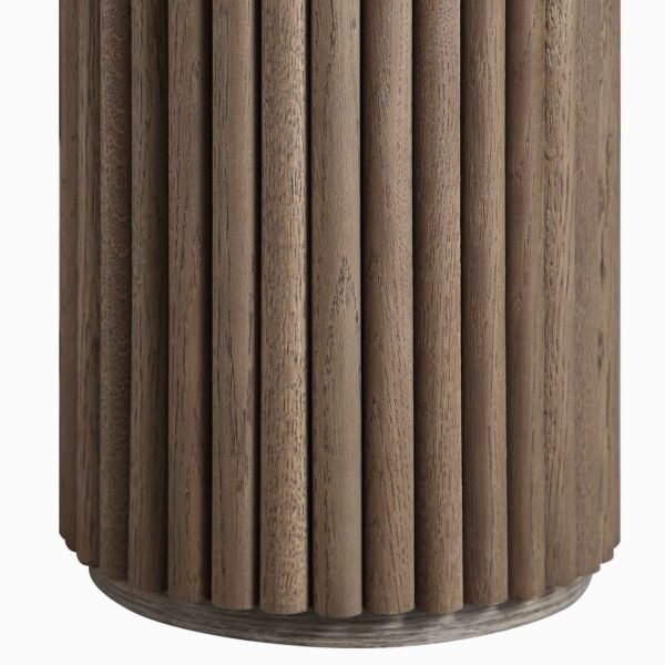 Round Pedestal Solid Wood Side Table - Image 5